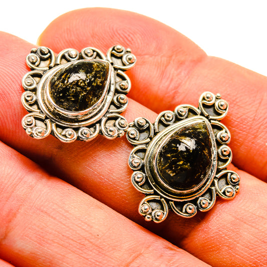 Golden Seraphinite Earrings handcrafted by Ana Silver Co - EARR415725