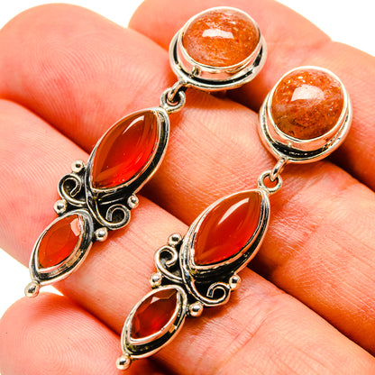 Carnelian, Sunstone Earrings handcrafted by Ana Silver Co - EARR415737