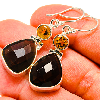 Smoky Quartz Earrings handcrafted by Ana Silver Co - EARR415740