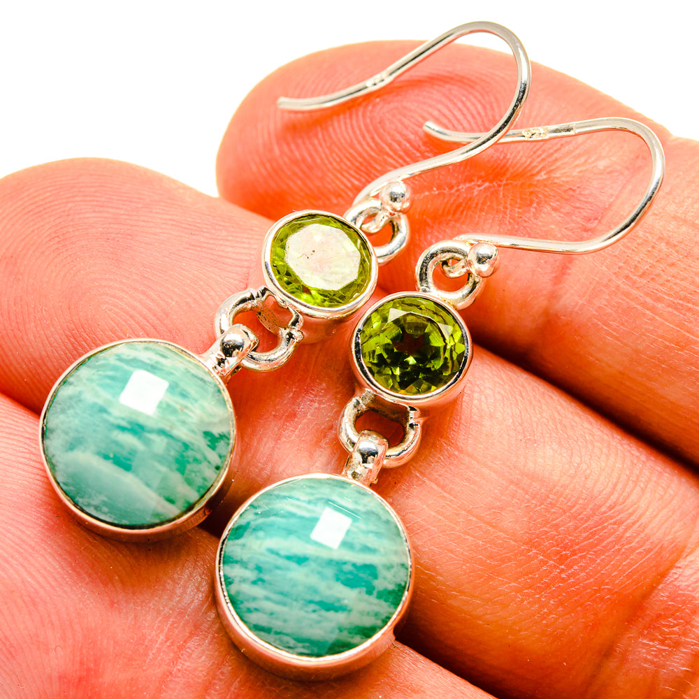 Amazonite Earrings handcrafted by Ana Silver Co - EARR415741