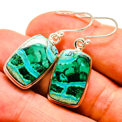 Malachite In Chrysocolla Earrings handcrafted by Ana Silver Co - EARR415753