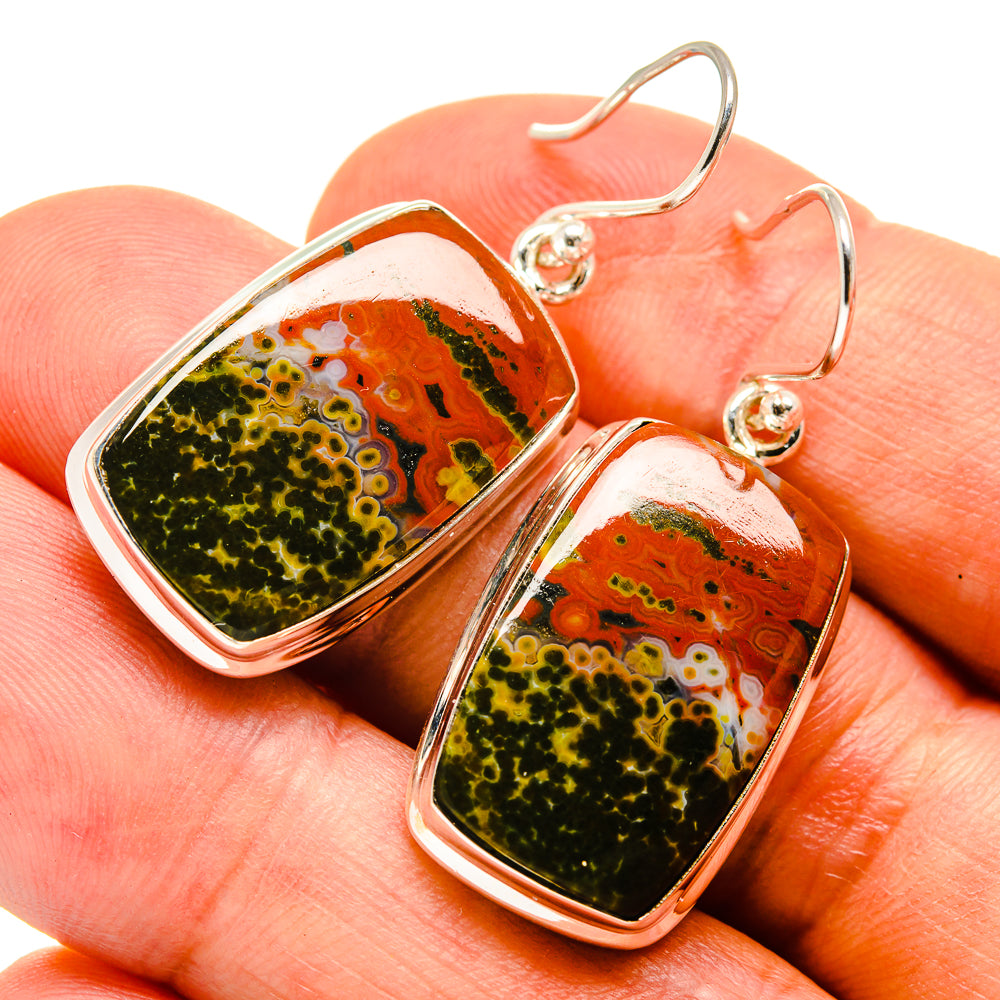 Ocean Jasper Earrings handcrafted by Ana Silver Co - EARR415756