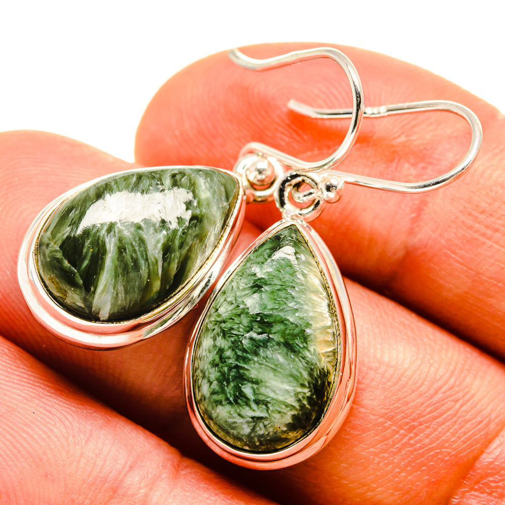 Seraphinite Earrings handcrafted by Ana Silver Co - EARR415765