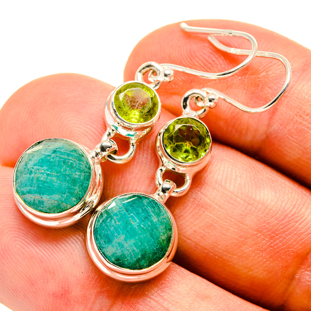 Peruvian Amazonite Earrings handcrafted by Ana Silver Co - EARR415772