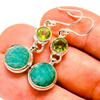 Peruvian Amazonite Earrings handcrafted by Ana Silver Co - EARR415772