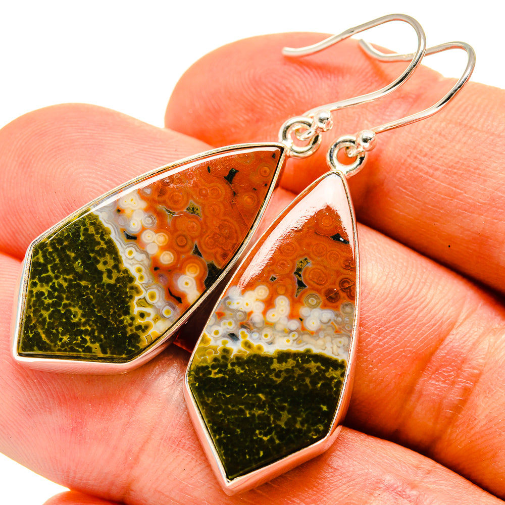 Ocean Jasper Earrings handcrafted by Ana Silver Co - EARR415780