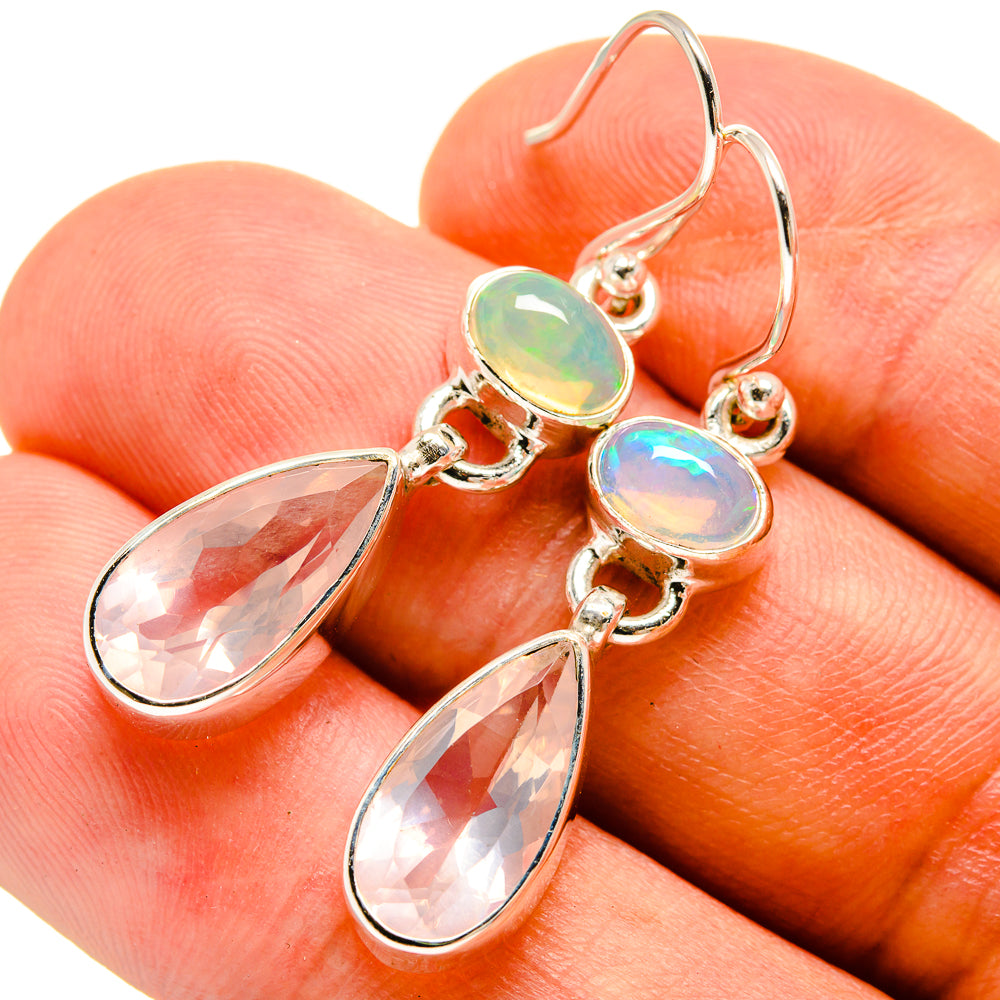 Rose Quartz Earrings handcrafted by Ana Silver Co - EARR415790