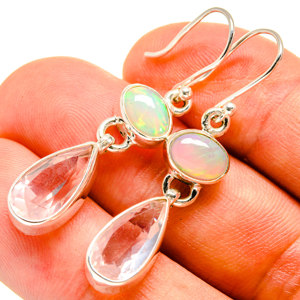 Rose Quartz Earrings handcrafted by Ana Silver Co - EARR415794