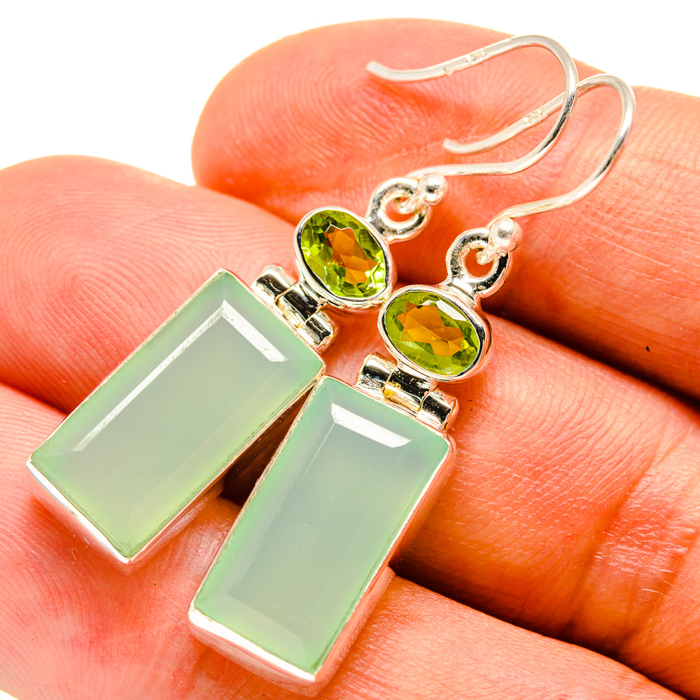 Aqua Chalcedony Earrings handcrafted by Ana Silver Co - EARR415796