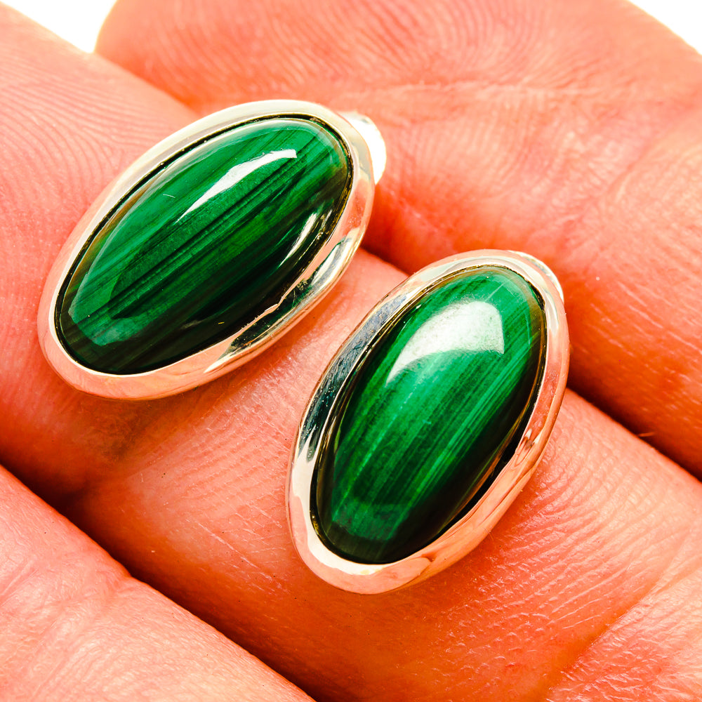 Malachite Earrings handcrafted by Ana Silver Co - EARR415807