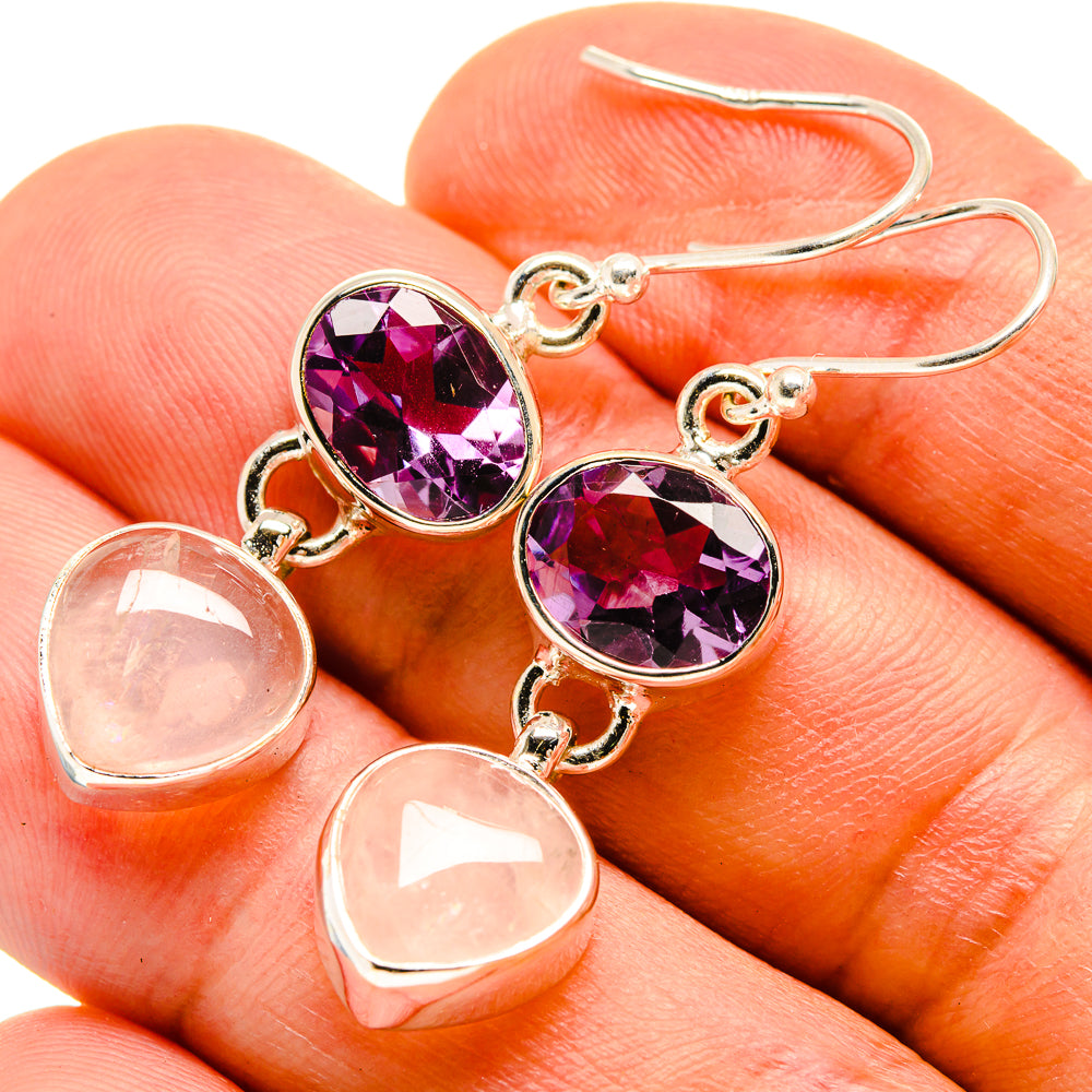 Rose Quartz Earrings handcrafted by Ana Silver Co - EARR415808
