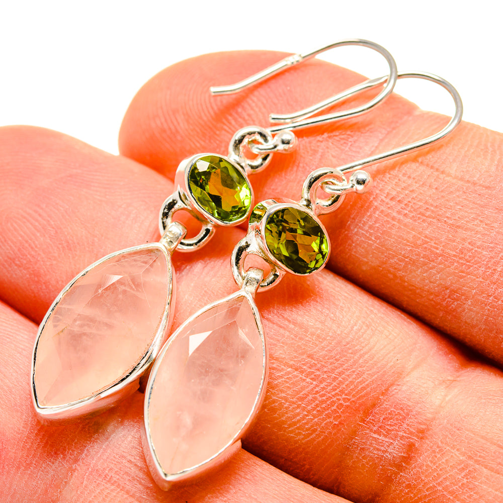 Rose Quartz Earrings handcrafted by Ana Silver Co - EARR415850