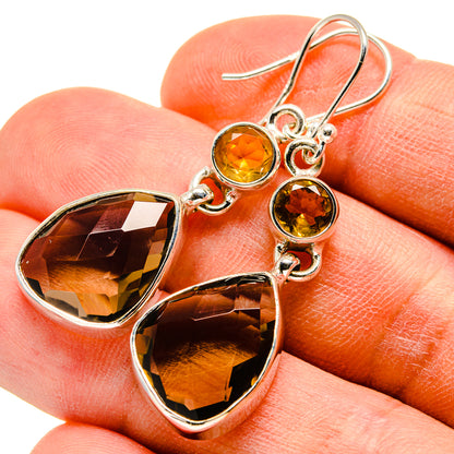 Smoky Quartz Earrings handcrafted by Ana Silver Co - EARR415851
