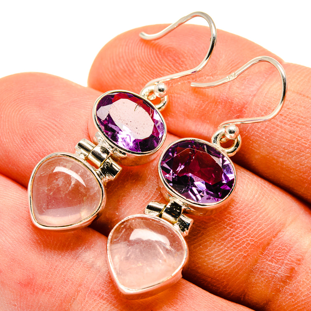 Rose Quartz Earrings handcrafted by Ana Silver Co - EARR415854