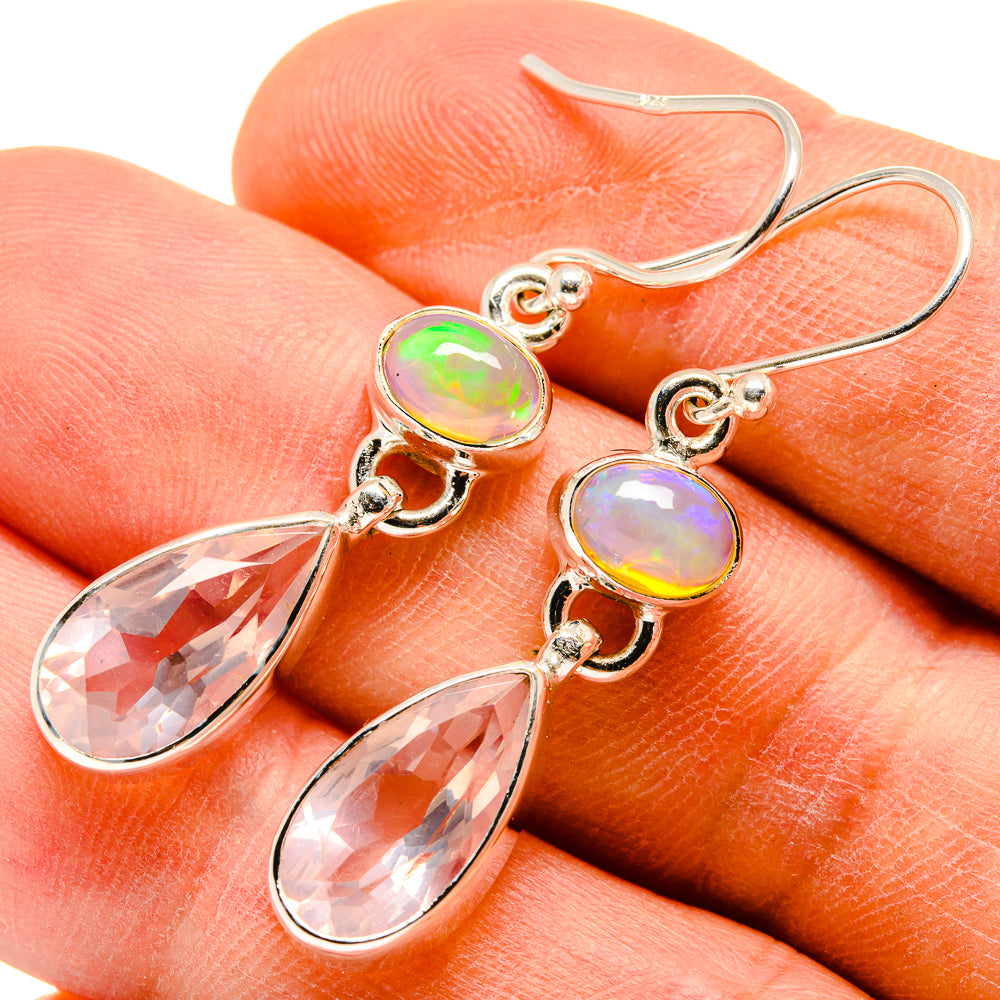Rose Quartz Earrings handcrafted by Ana Silver Co - EARR415855