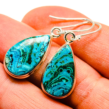 Malachite In Chrysocolla Earrings handcrafted by Ana Silver Co - EARR415856
