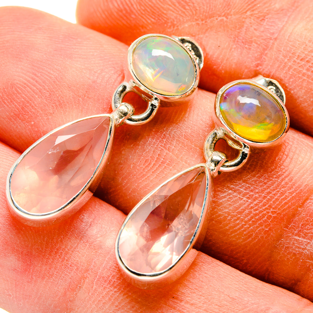 Rose Quartz Earrings handcrafted by Ana Silver Co - EARR415858