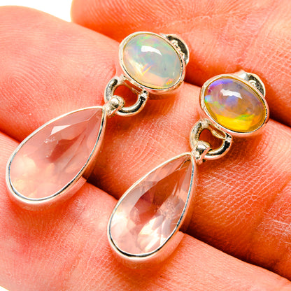 Rose Quartz Earrings handcrafted by Ana Silver Co - EARR415858