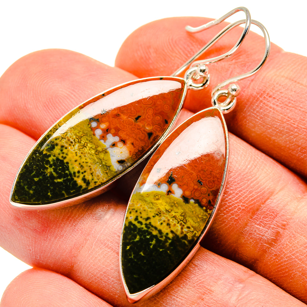 Ocean Jasper Earrings handcrafted by Ana Silver Co - EARR415861
