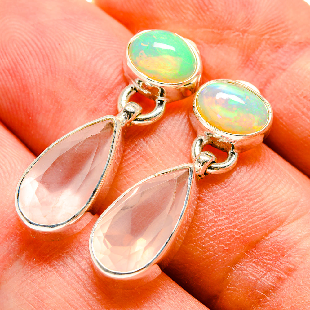 Rose Quartz Earrings handcrafted by Ana Silver Co - EARR415880