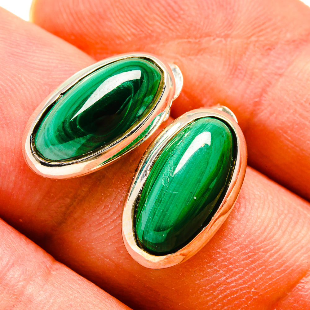 Malachite Earrings handcrafted by Ana Silver Co - EARR415881