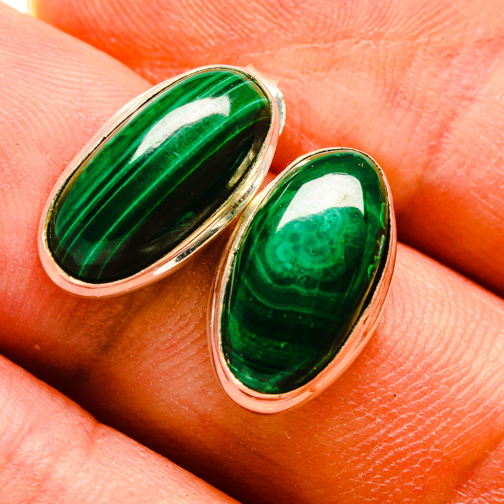 Malachite Earrings handcrafted by Ana Silver Co - EARR415886