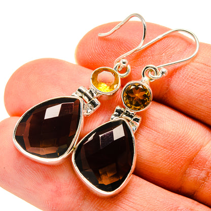 Smoky Quartz Earrings handcrafted by Ana Silver Co - EARR415899