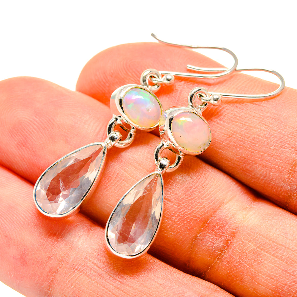 Rose Quartz Earrings handcrafted by Ana Silver Co - EARR415903