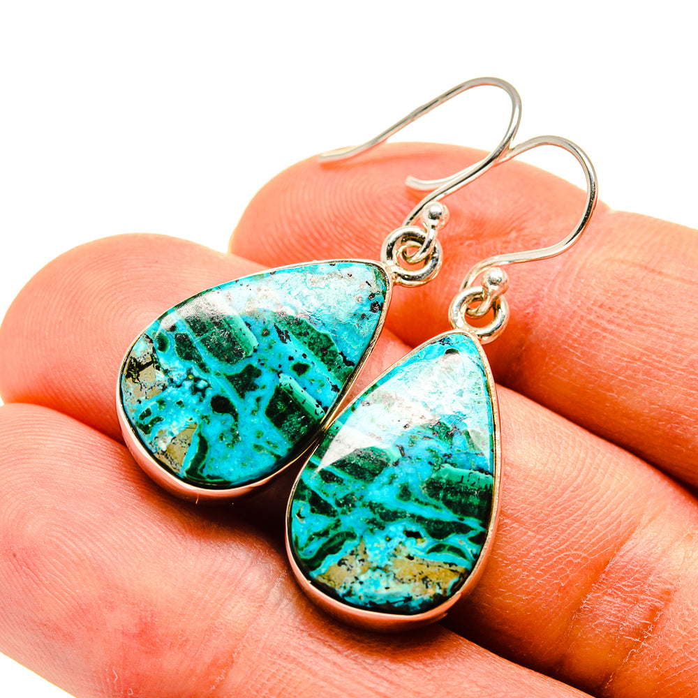 Chrysocolla Earrings handcrafted by Ana Silver Co - EARR415906