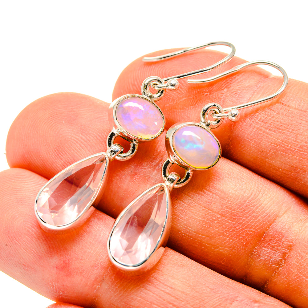 Rose Quartz Earrings handcrafted by Ana Silver Co - EARR415912