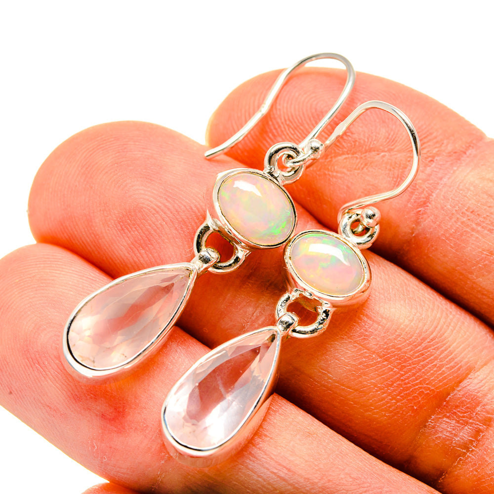 Rose Quartz Earrings handcrafted by Ana Silver Co - EARR415914