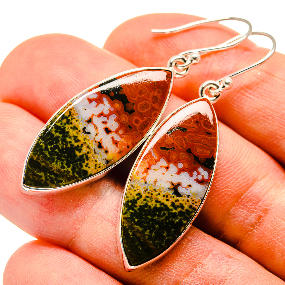 Ocean Jasper Earrings handcrafted by Ana Silver Co - EARR415917