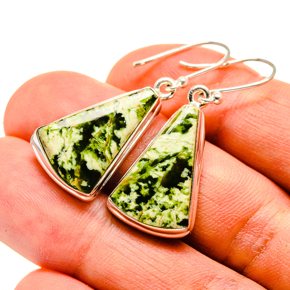 Australian Green Opal Earrings handcrafted by Ana Silver Co - EARR415927