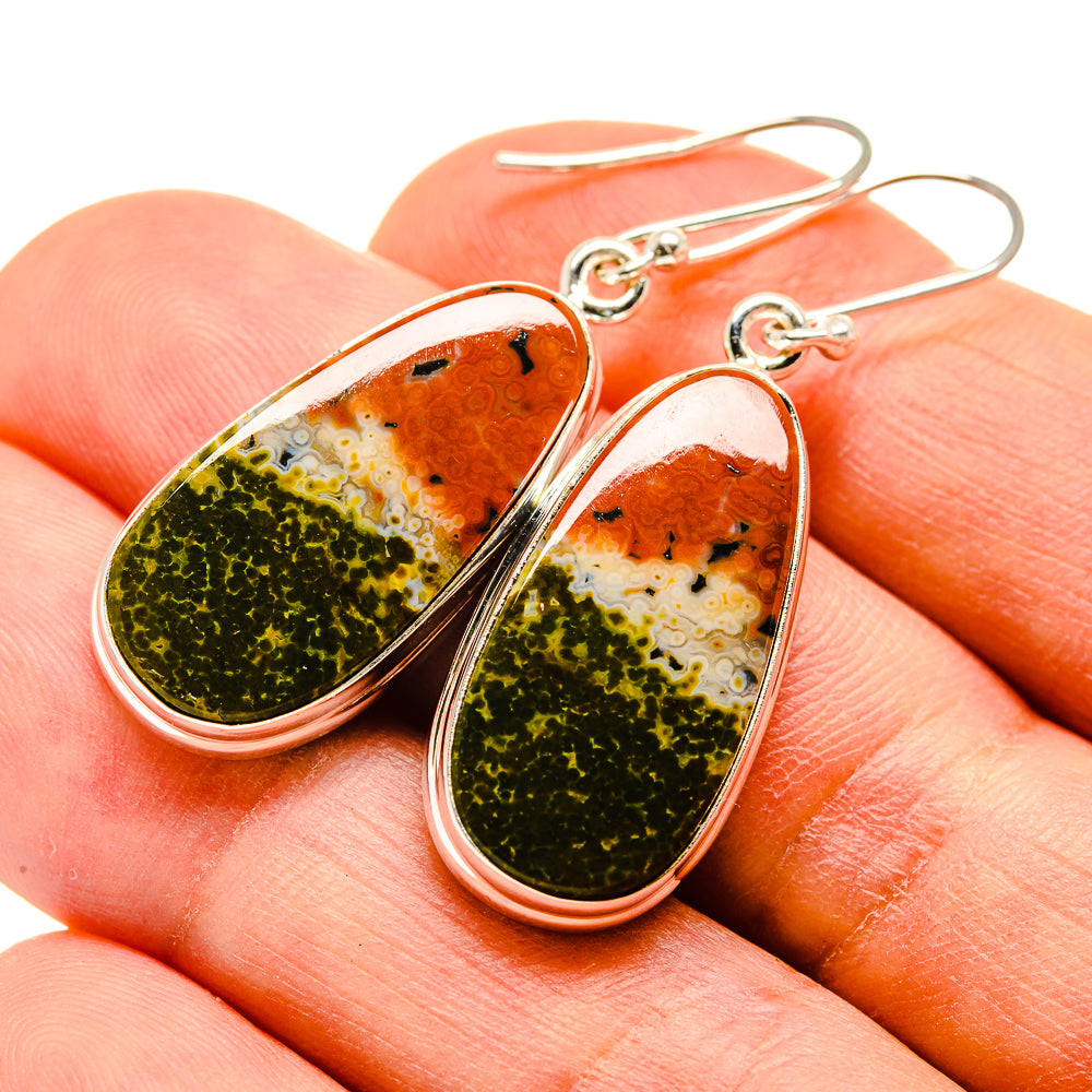 Ocean Jasper Earrings handcrafted by Ana Silver Co - EARR415929