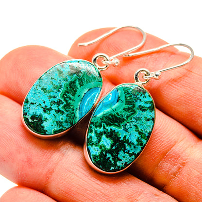 Malachite In Chrysocolla Earrings handcrafted by Ana Silver Co - EARR415931