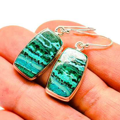 Malachite In Chrysocolla Earrings handcrafted by Ana Silver Co - EARR415940