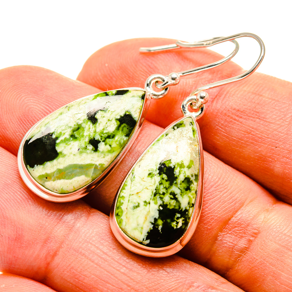 Australian Green Opal Earrings handcrafted by Ana Silver Co - EARR415995