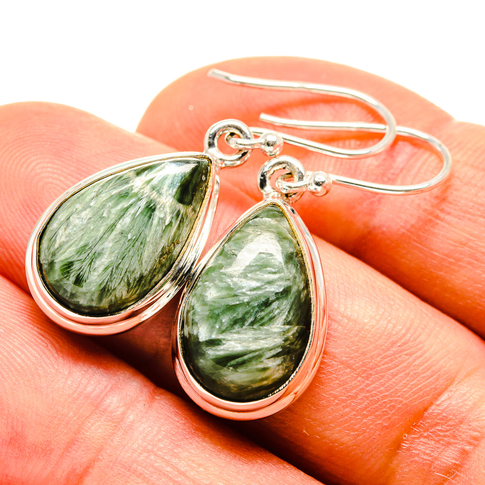 Seraphinite Earrings handcrafted by Ana Silver Co - EARR416001