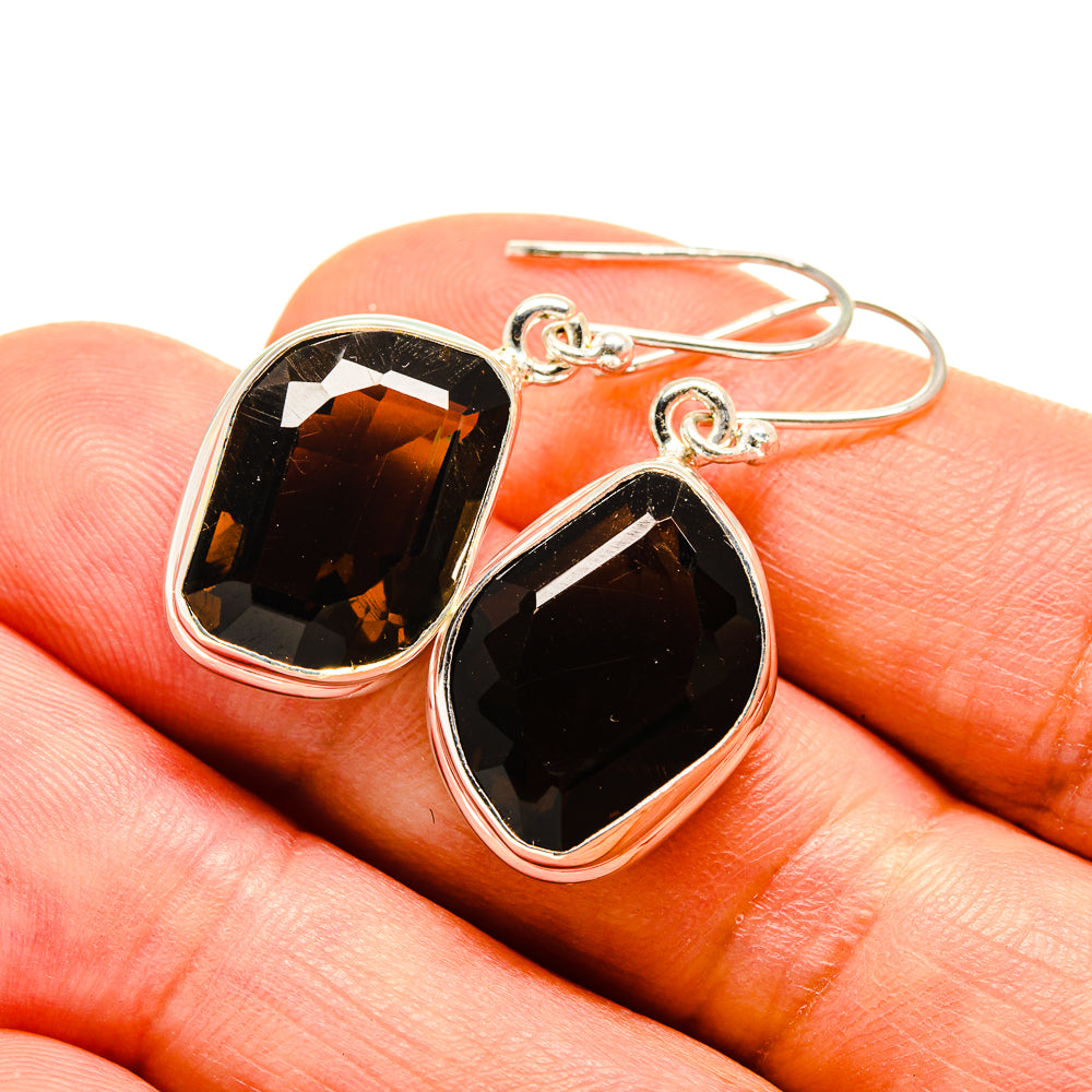 Smoky Quartz Earrings handcrafted by Ana Silver Co - EARR416006