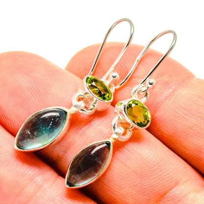 Blue Fluorite Earrings handcrafted by Ana Silver Co - EARR416009