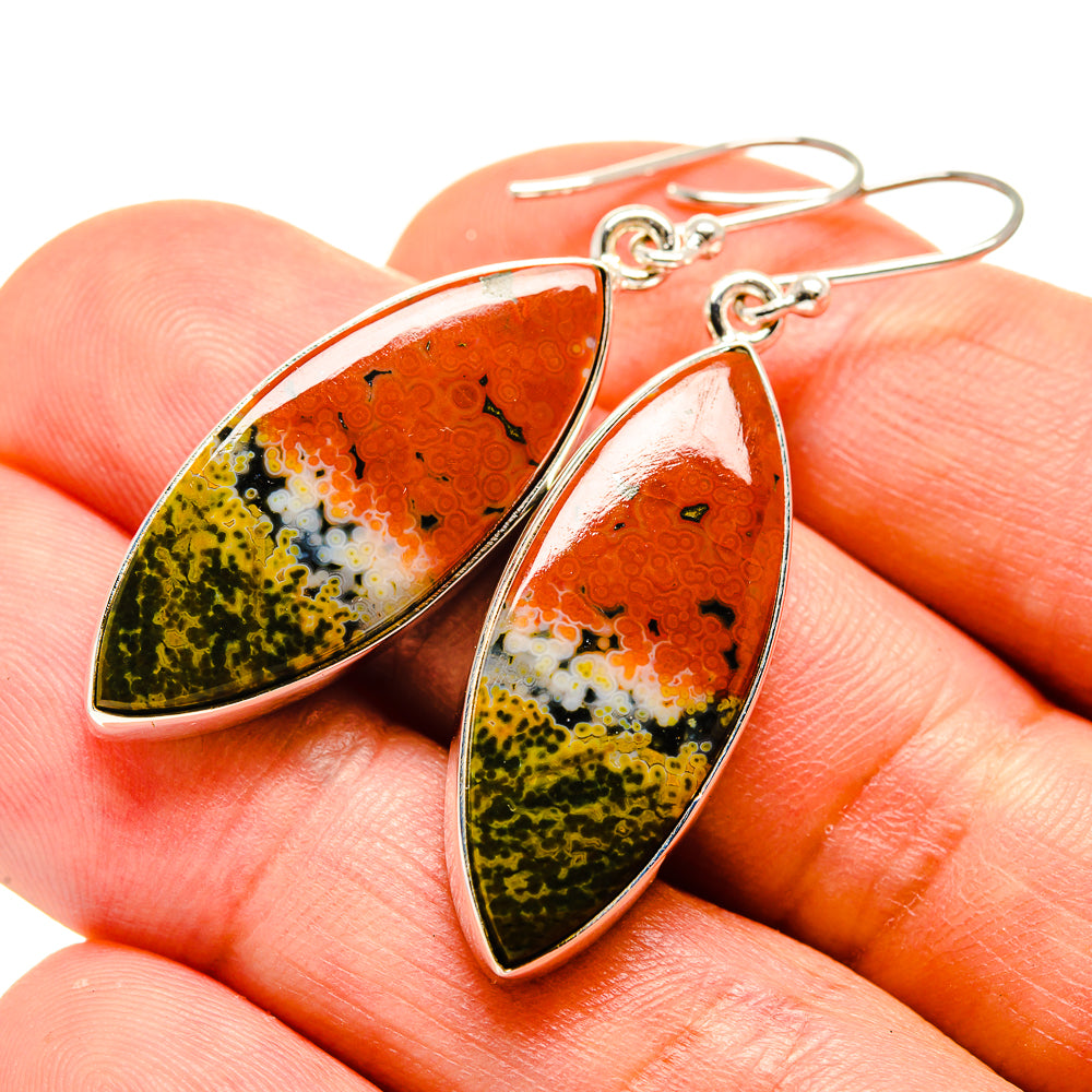 Ocean Jasper Earrings handcrafted by Ana Silver Co - EARR416011