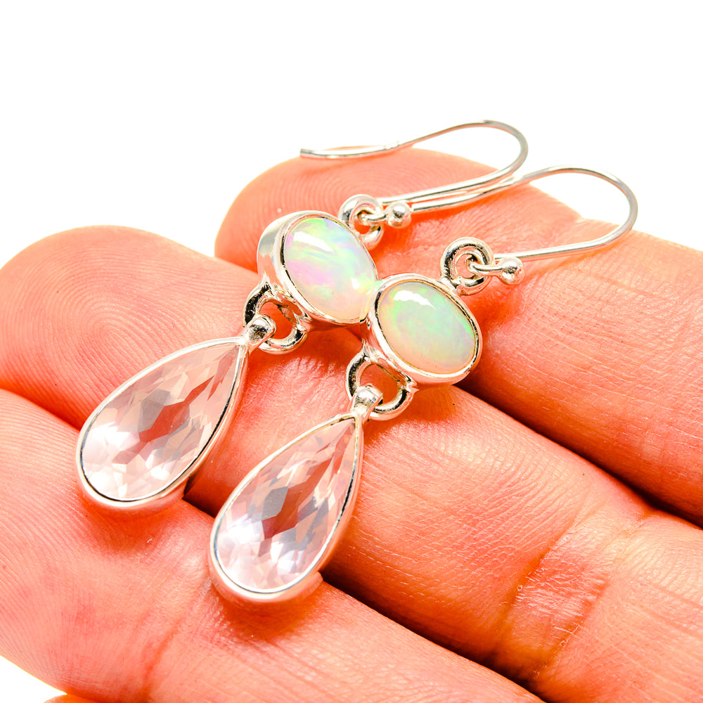 Rose Quartz Earrings handcrafted by Ana Silver Co - EARR416016