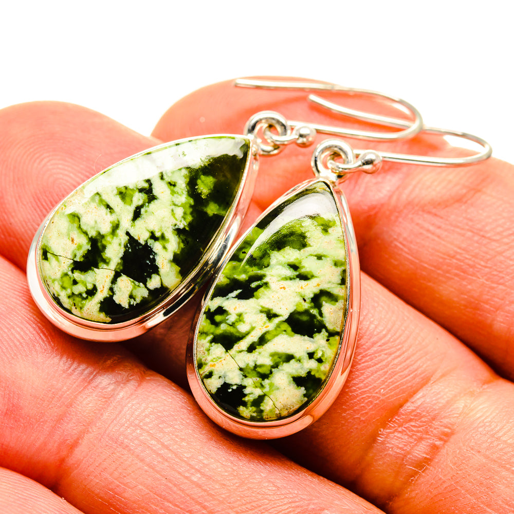 Australian Green Opal Earrings handcrafted by Ana Silver Co - EARR416022
