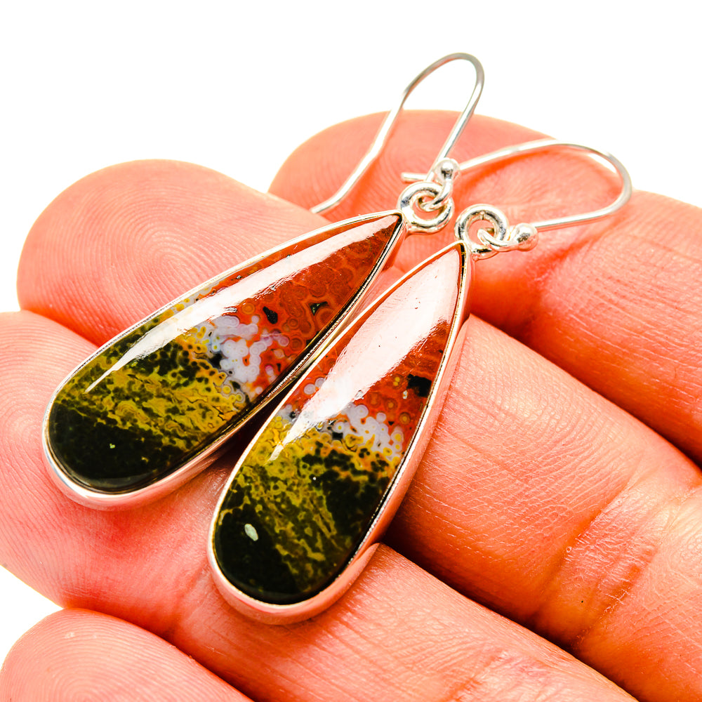 Ocean Jasper Earrings handcrafted by Ana Silver Co - EARR416028