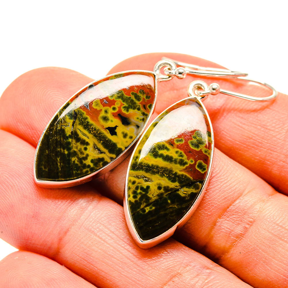 Ocean Jasper Earrings handcrafted by Ana Silver Co - EARR416039