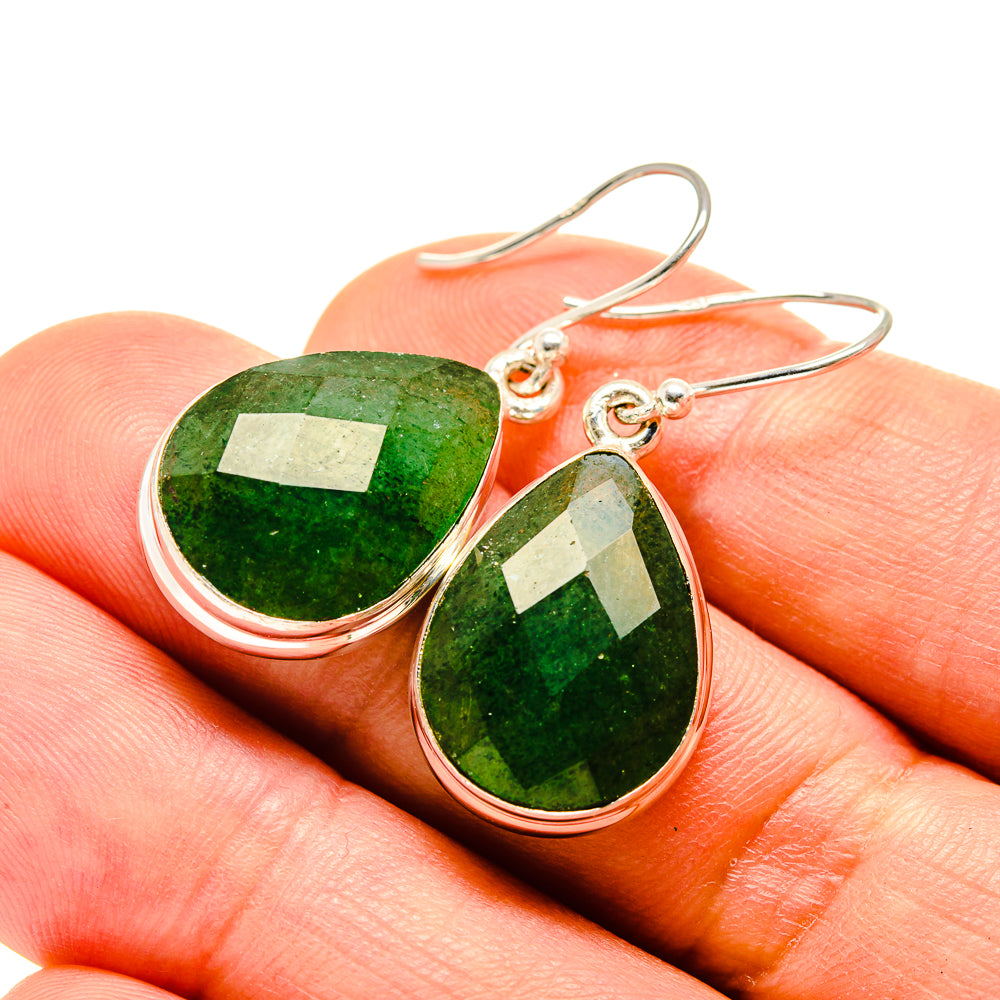 Green Aventurine Earrings handcrafted by Ana Silver Co - EARR416044