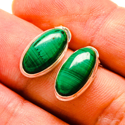 Malachite Earrings handcrafted by Ana Silver Co - EARR416048