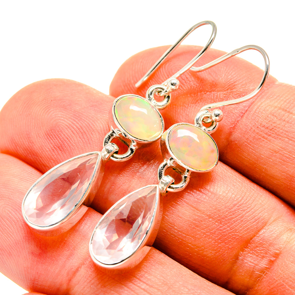 Rose Quartz Earrings handcrafted by Ana Silver Co - EARR416060
