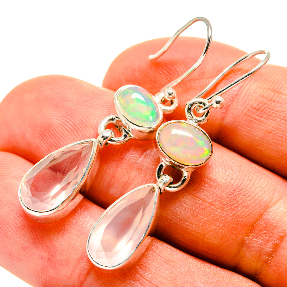 Rose Quartz Earrings handcrafted by Ana Silver Co - EARR416064