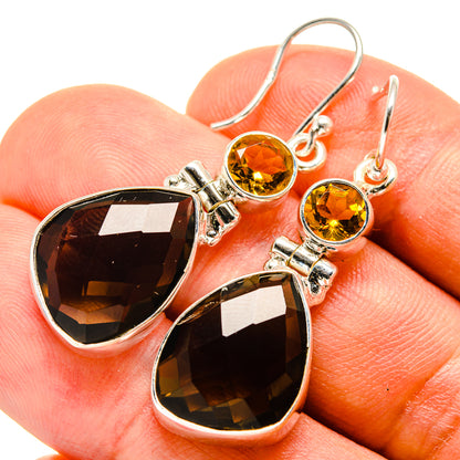 Smoky Quartz Earrings handcrafted by Ana Silver Co - EARR416081